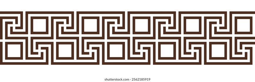 Greek key seamless border pattern collection. Decorative ancient meander, Greece ornament with repeated geometric motifs. Vector EPS10.