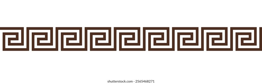 Greek key seamless border pattern collection. Decorative ancient meander, Greece ornament with repeated geometric motifs. Vector EPS10.