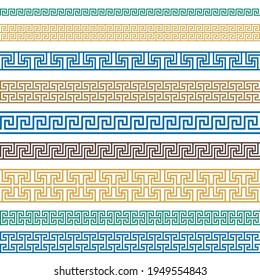 Greek key seamless pattern. Geometric meander. Abstract vector vintage background