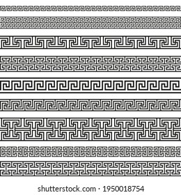 Greek key seamless pattern. Geometric meander. Abstract vector vintage background