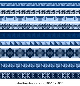 Grieche nahtlose Struktur. Geometrisches Mäander. Abstrakter Vektorvintage-Hintergrund