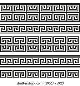 Greek key seamless pattern. Geometric meander. Abstract vector vintage background
