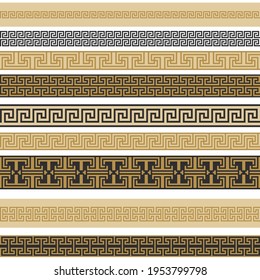 Greek key seamless pattern. Geometric meander. Abstract vector vintage background