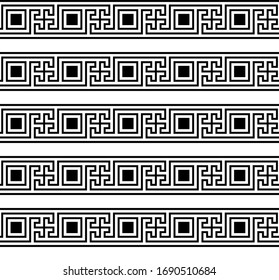 Greek key. Typical egyptian, assyrian and greek motives texture. Vector and illustration.
