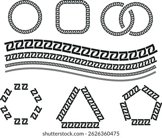 Greek Key Vector Borders and Frames. Classical Meander Border Collection.