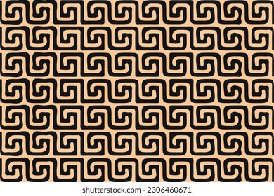 Greek key Versace pattern background in black and white. Vintage and retro abstract ornamental design. Simple flat Texile illustration.