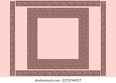 Greek key Versace pattern design with geometric shapes background 