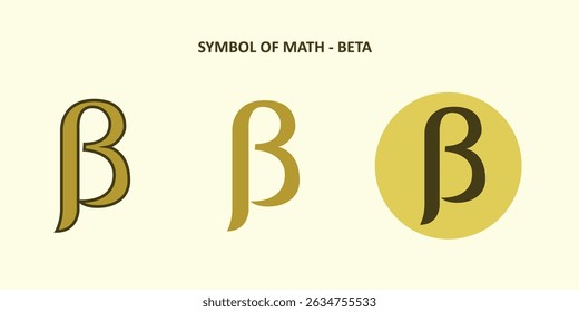 Greek Letter Beta (β) Math Symbol – Vector Icon in Minimal Design