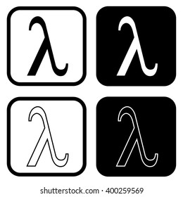 Greek letter lambda symbol . Vector illustration
