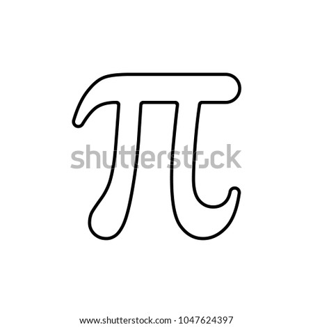 Greek letter Pi, black outline