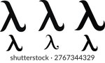 Greek lowercase lambda set on background
