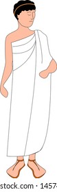 Greek man, illustration, vector on white background.