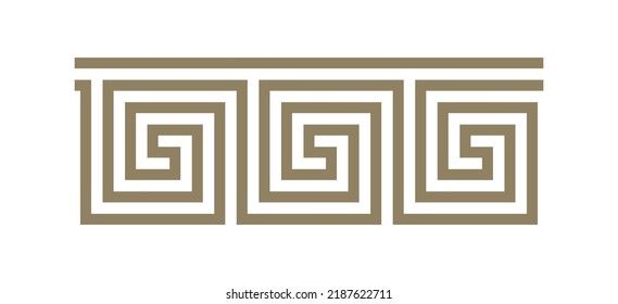 Greek Meander. Geometric ornament. Seamless antique pattern. Symbol of history and art.