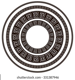 Greek meander pattern in circles