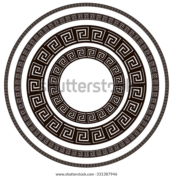 Greek Meander Pattern Circles Stock Vector (Royalty Free) 331387946 ...