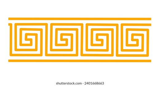 Greek Meander vector on white background. geometric ornament vector