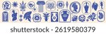 Greek mediterranean ancient print set, vector hand drawn summer vacation retro design object kit. Mythology bohemian silhouette, antique vase and column sign, sculpture emblem. Greek print olive stamp