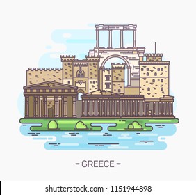 Greek monuments and landmarks. Acropolis,Parthenon