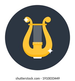 
Greek musical instrument, icon of harp vector 