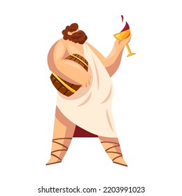 Greek myth character. Athena, Hephaestus, Ares, Poseidon, Zeus, Dionysus, Aphrodite, Apollo. Vector illustration