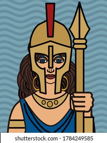 greek mythology athena goddess with spear