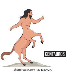 Greek mythology, the centaur is a creature with the head, arms, and torso of a human and the body and legs of a horse.