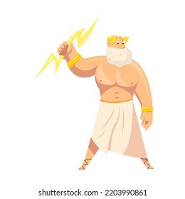 Greek mythology character. Zeus, Dionysus, Aphrodite, Apollo. Vector illustration