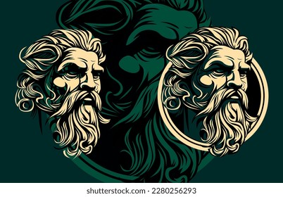 Greek mythology god drawing logo