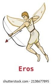 Greek mythology Gods, Eros,illustration ,white background