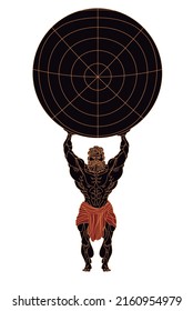 Greek Mythology Titan Atlas Holding The Globe
