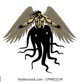 Greek Mythology Titan Monster Typhon With Snake Legs