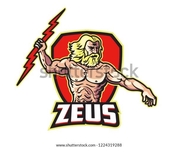 Greek Mythology Zeus God Cartoon Character Stock Vector Royalty Free