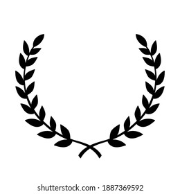 Greek Olive Branch Hand-drawn Floral wreath, decorative frames. Isolated on white background - Vector Illustration