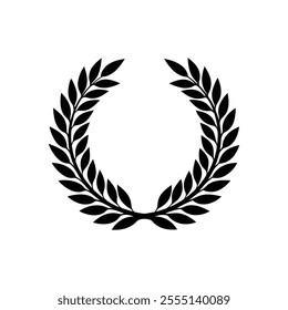 Greek Olive Branch Laurel Wreath Silhouette Vector Design 