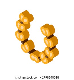 Grauer Olivenkranz-Vektorgrafik. isometrisches griechisches Ofenschild. farbige einzelne Symbolillustration