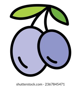 Greek olives icon outline vector. Greece travel. Ancient temple color flat