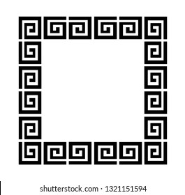 Greek ornament pattern frame icon logo
