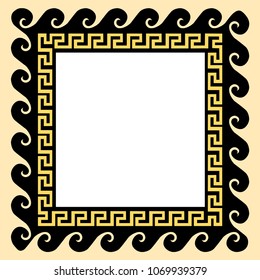 Greek ornament in square frame  vector illustration