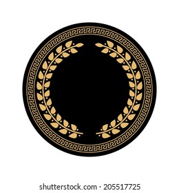 Greek Ornament With Wreath In A Circle Vector