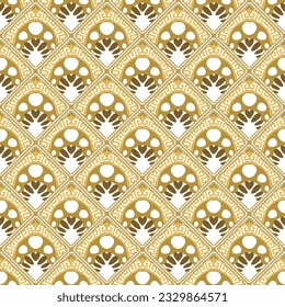 Greek ornamental deco seamless pattern. Greek decorative vector background. Patterned repeat backdrop. Golden geometric tribal ethnic ornaments. Modern beautiful design on white. Endless  texture.