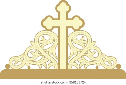 Greek Orthodox Byzantine Cross With Decorative Ornaments