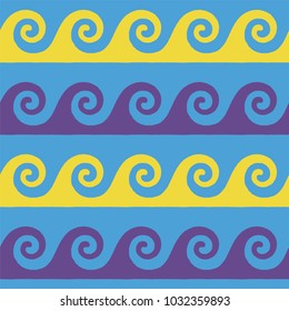 Greek pattern, background or ornament. Ancient style, waves. Vector illustration