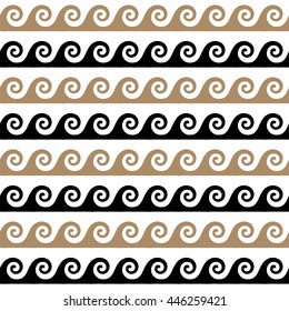 Greek pattern, background or ornament. Ancient style, waves. Vector illustration
