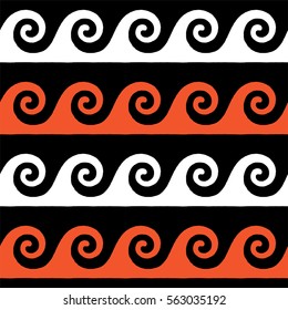 Greek pattern, background or ornament. Ancient style, waves. Vector illustration