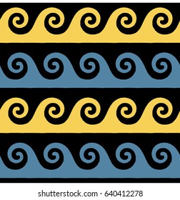 Greek pattern, background or ornament. Ancient style, waves. Vector illustration
