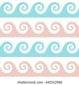 Greek pattern, background or ornament. Ancient style, waves. Vector illustration
