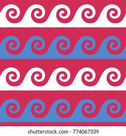 Greek pattern, background or ornament. Ancient style, waves. Vector illustration