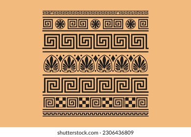 Greek pattern border - grecian ornament frame, vector