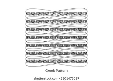 Griechisches Muster. geometrische alte Ornament mit Schlüsselelement. Abstrakte geometrische blaue und weiße Linie. Moderner Hintergrund für Stoffgewebe, Mode, Keramikboden, Ziertextilien, Textur