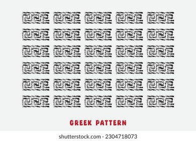 Griechisches Muster. geometrische alte Ornament mit Schlüsselelement. Abstrakte geometrische blaue und weiße Linie. Moderner Hintergrund für Stoffgewebe, Mode, Keramikboden, Ziertextilien, Textur